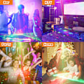 Pikkukuva 4 / 7: DJ-bilevalot lavalaser - Nordic RGB-valotehoste ääniohjauksella, diskovalot strobolla ja kaukosäätimellä - Musiikkiprojektori sisätiloihin syntymäpäiväsaliin