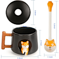 Miniatyrbillede 2 af 6: Sød Keramisk Kaffekop, 3D Dyremønster Kop til Te Juice Mælk Chokolade Cappuccino, Sjov Lignende Trædesign Håndtag og Matchende Ske Perfekt