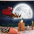 Miniatyrbild 4 av 5: Jultapet Vägghängande, Jultomten och Älg Gobeläng Estetisk Gobeläng Väggdekor för sovrum, vardagsrum, 59 X 79 tum (älg)