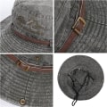 Miniatyrbild 3 av 6: Solhatt Herr Vikbar Safarihatt Anti UV Utomhus bergsklättring Resehatt Fisherman Cap Bucket Hat，Militärgrön