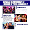 Pikkukuva 8 / 9: 2 kpl Glitterisuihke 60ml - Väliaikainen glitterisuihke hiuksille ja vartalolle  Kevyt vartalomeikkiglitteri kimaltelevalla hohteella