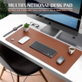 Miniatyrbilde 2 av 6: Skrivebordsmatte, Skrivebordsmatte, Skrivebordsmatte 40cm x 80cm, Laptopmatte, Skrivebordsmatte for Kontor og Hjem, Dobbeltsidig (Brun)