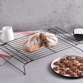 Miniatyrbillede 2 af 7: Non-stick koldtørringsnet kagerist bageværktøj brødtørringsnet rist fortykket sort kage upside down rist foldbar trelags kølerist