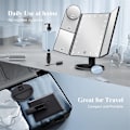 Miniatyrbild 7 av 10: Sminkspegel Vanity Mirror med lampor, 2X 3X 10X förstoring, upplyst sminkspegel, touchkontroll, bärbar LED-sminkspegel, present till kvinnor mörk