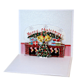 Miniatyrbild 1 av 4: 5 stycken färgtryck julmantel jul tredimensionellt gratulationskort 3D papperssnideri kreativt välsignelsekort