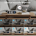 Miniatyrbild 4 av 6: Spegel digital väckarklocka, LED digital klocka, stor display för tid/temperatur/fuktighet, 40 ringsignaler, USB laddning, vit väckarklocka