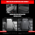 Miniatyrbild 2 av 5: Cover för Tesla Model 3 Model Y PU Läder Center Console Protector Pad Bil Vattentät Armstöd Box Matt för Model 3 2017-2022 Modell