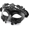 Miniatyrbillede 2 af 3: Mystisk Sort Maskebal Maske til Mænd Halloween Mardi Gras Fest Kostume