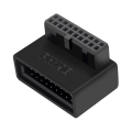 Pikkukuva 1 / 11: Pöytätietokoneen emolevyn USB 3.0 -liitäntäadapteri 19p 20p pystysuora pistoke neula 90° kierretty asennettu ohjauskaari A