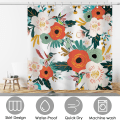 Miniatyrbillede 4 af 6: Bruseforhængssæt Vandtæt polyester Planter og blomster Bruseforhæng med 12 kroge til hjemmet Hotel Maskinvaskbart forhæng Vandtæt badeværelse Wi
