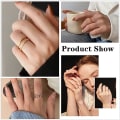 Miniatyrbild 2 av 5: 8 delar 14K guldpläterade Ladies Stacking Ringar Guld Silver Stacka
