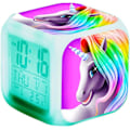Miniatyrbild 1 av 7: Unicorn Girls Digital Väckarklocka, LED Nattglödande Cube LCD Cl