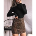 Miniatyrbild 2 av 3: Långärmade turtleneck-tröjor för kvinnor (svarta, stora)