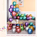 Miniatyrbillede 4 af 6: Festballoner, 100 stk. 10 tommer metal latex balloner, dekorative ballonsæt i forskellige farver, velegnet til fødselsdag, bryllup, julefrokost