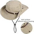 Miniatyrbild 2 av 6: Vikbar solhatt safarihatt för män Anti UV utomhus bergsklättring Resehatt Fisherman Cap Bucket Hat，Khaki