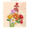 Miniatyrbild 5 av 5: Flower Building Block Kit, Creative DIY Flowers Botanical Collection Byggstensleksak för vuxna Jul Alla hjärtans heminredningskontor Daisy