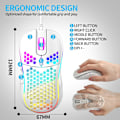 Miniatyrbild 6 av 6: Honeycomb trådad spelmus, RGB-bakgrundsbelysning och 7200 justerbar DPI, ergonomisk och lätt USB -datormus med högprecisionssensor för Windo