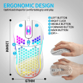 Miniatyrbilde 6 av 6: Honeycomb Kablet Gamingmus, RGB Bakgrunnsbelysning og 7200 Justerbar DPI, Ergonomisk og Lett USB Datamus med Høy Presisjonssensor for Windo
