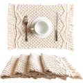 Miniatyrbild 1 av 6: Bordstabletter Set med 4 - Handgjorda bordstabletter i bomull Boho - Modern Far