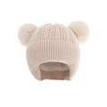 Stickad barnmössa fleece varm babymössa (beige)