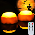 Miniatyrbilde 1 av 7: Halloween Lyse LED Gresskarlys med Fjernkontroll og Timer