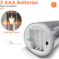 Miniatyrbilde 6 av 6: Glass Batteridrevne LED Flammeløse Lys med Fjernkontroll og Timer, Ekte Vokslys Varm Farge Flakkende Lys for Festival Bryllup Hjemmefest Dekor