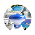 Miniatyrbild 4 av 7: Uppblåsbar/överjordisk pool flytande 1-tums klor/brom tablettdispenser för pooler, spa, badtunnor och fontäner, idealisk för uppblåsbara och ovanför