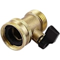 Miniatyrbillede 1 af 5: Messing Havevandslange Afspærringsventil, 3/4' Gevind Kugleventil Afspærringsslangeadapter (1 pakke)