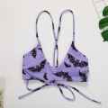 Miniatyrbillede 2 af 6: Stjerne Sol Måne Print Badedragter til Kvinder Krydsende Snøre Triangle Bikini (M)