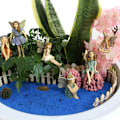 Miniatyrbillede 3 af 5: Stykker af harpiks blomster fe plug-in have fe statue mikro landskabsdekorationer