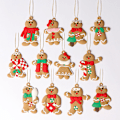 Miniatyrbild 1 av 6: 12-pack Pepparkakor Man-prydnader för julgransdekorationer, 3 tum långa Gingerman hängande berlocker Julgransprydnad semesterdekorationer