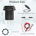 Miniatyrbillede 5 af 7: 12V USB C Biloplader Stik, Ouffun Dobbelt PD & QC 3.0 Porte 12V USB Bil Stik Adapter med Knap, Hurtig Oplader til iPhone med 23.7 Tommer Kabel