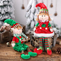 Miniatyrbillede 5 af 5: 2 Juledukker Elf Dukke Ornament Siddende Ben Hængende Gave til Børn Elf Dukke Ornament