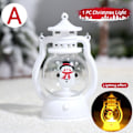 Miniatyrbild 1 av 5: Jul Led Lantern Light Batteridriven Julgran Jultomte Decor，D Vit julgranslykta