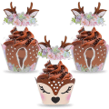 Miniatyrbillede 4 af 4: 24 Sæt Standard Størrelse Kageforme Cupcake Papir Liner til Fødselsdagsfest Helligdag Juledekoration DIY Kop