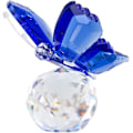 Miniatyrbillede 1 af 5: Flyvende krystal sommerfugl med krystalkugle base, samlerobjekt dyre statue ornament figur til julegave (Blå)