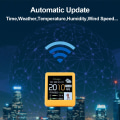 Miniatyrbild 7 av 8: 2023 Ny smart väderstation Väderklocka WIFI-nätverksuppdatering Väder Skrivbordsprydnader（Gul）
