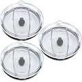 Miniatyrbild 1 av 7: 30 oz glaslock med extra 3 silikonringar, utbyte av glasskydd 3-pack Spillsäkert stänksäkert resemugg lock med halmhål Vit