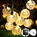 Miniatyrbild 1 av 6: 50 LED Solar String Lights, utomhus och inomhus String Lights, 7M & 8 lägen IP65 Vattentät Fairy Lights för trädgård, varmvit