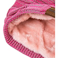 Miniatyrbild 2 av 5: Höst och vinter fleece matchande ullstickad mössa varmt mode