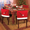 Miniatyrbild 6 av 6: 6st julstolsöverdrag, jultomtehatt Underöverdrag Xmas stol cover för julens matsal dekoration