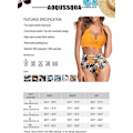 Miniatyrbillede 6 af 6: Dametankini Badetøj i To Dele med Høj Talje og Halter, Vintage Bikini Sæt, Dame Badetøj, M