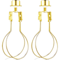 Miniatyrbillede 1 af 6: Shade Harp Base Adapter Kit - Inkluderer trim og skyggeniveller til at holde skyggehardware på plads Pære fjederklemme - 2 pakke (guld)