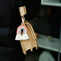 Miniatyrbild 3 av 5: Handvävd tofs Rainbow Key Chain Bag Charm Plånbok Handväska Hänge Dekorationer (lila + färg)