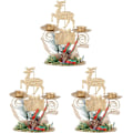 Miniatyrbilde 1 av 6: 3 stk. Juleelg Lysestake Lysestakeholder Pynt Jernkunst Lysestake Dekor Juledekorasjoner Gaver Ornamenter
