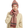 Miniatyrbild 2 av 6: Pekskärmshandskar Set med Pompom Snowflake Print Hat och Scarf för kvinnor