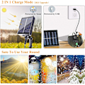 Miniatyrbild 2 av 5: Solar String Lights Outdoor - 12M 100 LED Solar String Lights Outdoor Vattentät IP65 8 lägen Solar String Lights & USB för trädgård, festligt hus, Chr