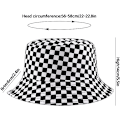 Miniatyrbild 5 av 5: Vändbar hatt Bucket Hat Fiskesolhatt för kvinnor, flickor, rutig flagga