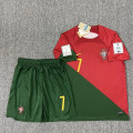 Miniatyrbild 1 av 4: 22-23 Portugal Hem #7 Ronaldo Fotbollströja Kostym Barn & Vuxen Originalreproduktion 20（110-120cm）