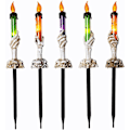 Miniatyrbillede 1 af 7: Halloween Lys Stakes, 5 Pak Skelet Hænder Holder Lys